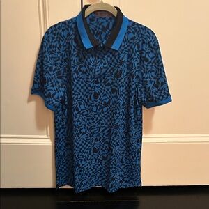 G/FORE Black and Blue Geometric Polo Shirt